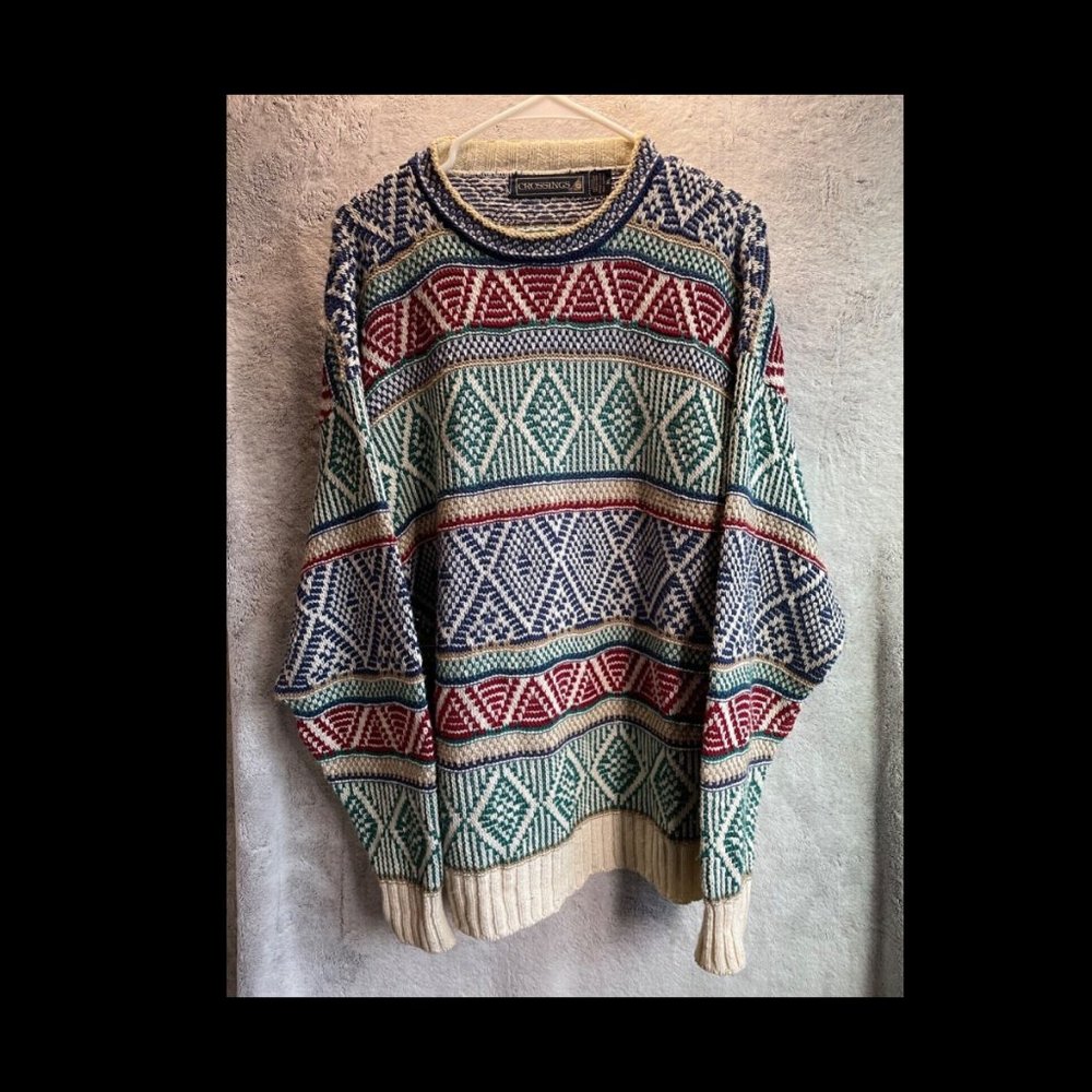 *VINTAGE*| Crossings Mens Pullover Sweater | XL | Multicolored